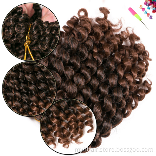 Jumpy Wand 8 inch Synthetic Crochet Hair Extensions Ombre Braiding Hair twist brown Blonde Jamaican Bounce Curl